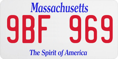 MA license plate 9BF969