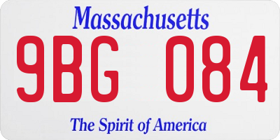 MA license plate 9BG084