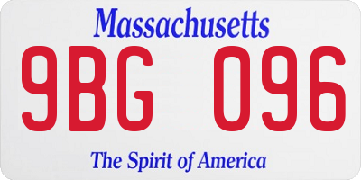 MA license plate 9BG096