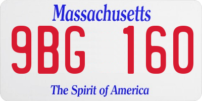 MA license plate 9BG160