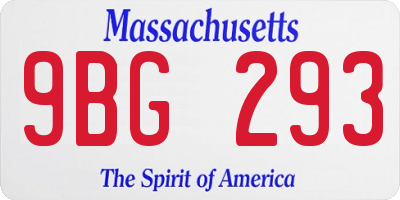 MA license plate 9BG293