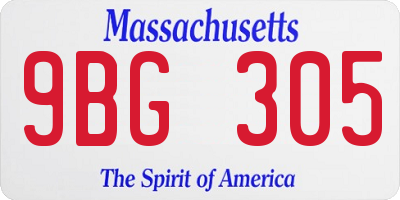 MA license plate 9BG305
