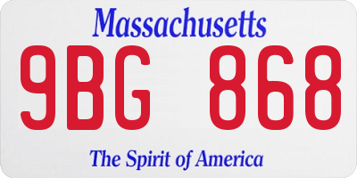 MA license plate 9BG868