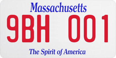 MA license plate 9BH001