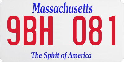 MA license plate 9BH081