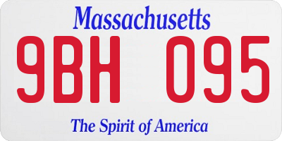 MA license plate 9BH095