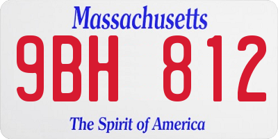 MA license plate 9BH812