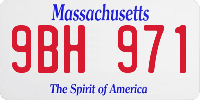 MA license plate 9BH971