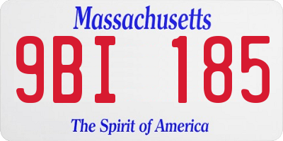 MA license plate 9BI185