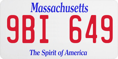 MA license plate 9BI649