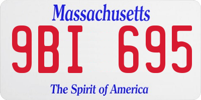 MA license plate 9BI695