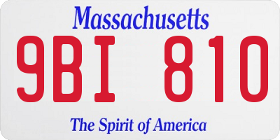 MA license plate 9BI810