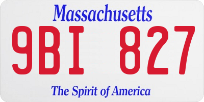 MA license plate 9BI827