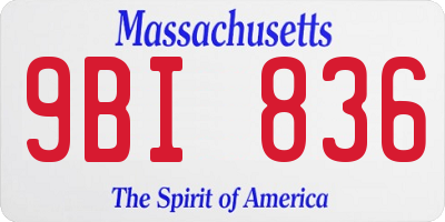 MA license plate 9BI836