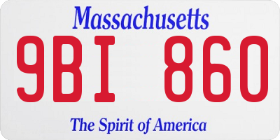 MA license plate 9BI860