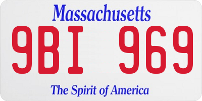 MA license plate 9BI969