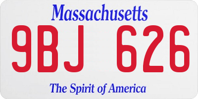 MA license plate 9BJ626