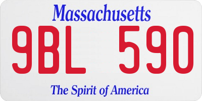 MA license plate 9BL590