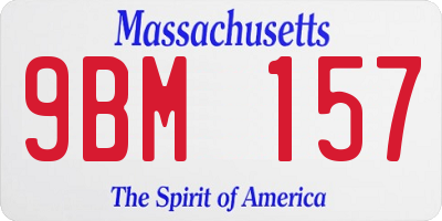 MA license plate 9BM157