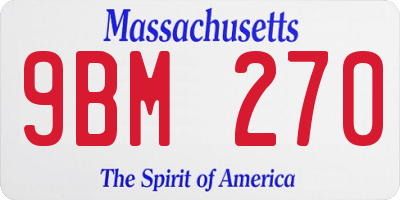 MA license plate 9BM270