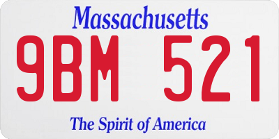 MA license plate 9BM521