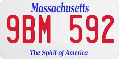 MA license plate 9BM592