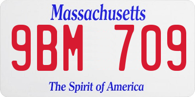 MA license plate 9BM709