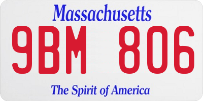 MA license plate 9BM806