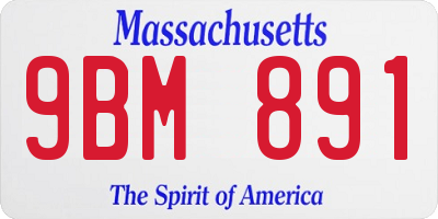 MA license plate 9BM891