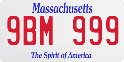 MA license plate 9BM999