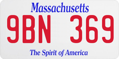 MA license plate 9BN369
