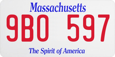 MA license plate 9BO597