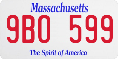 MA license plate 9BO599