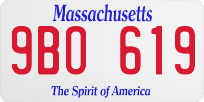 MA license plate 9BO619