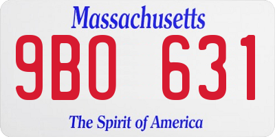 MA license plate 9BO631