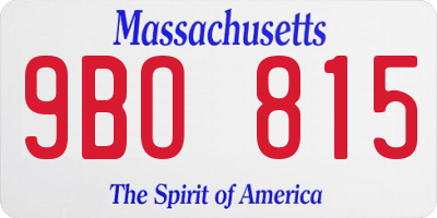 MA license plate 9BO815