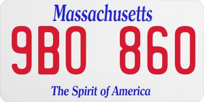 MA license plate 9BO860