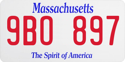MA license plate 9BO897