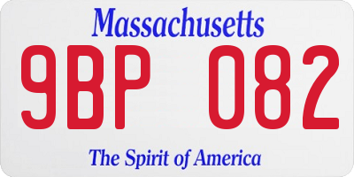 MA license plate 9BP082