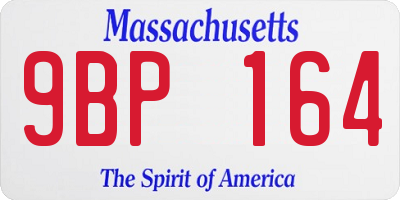 MA license plate 9BP164