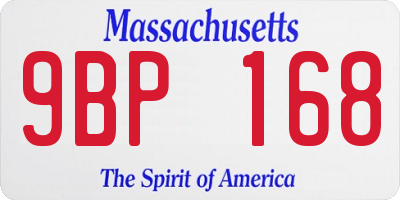 MA license plate 9BP168