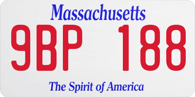 MA license plate 9BP188