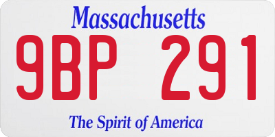 MA license plate 9BP291