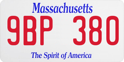 MA license plate 9BP380