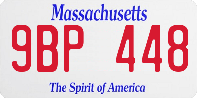 MA license plate 9BP448