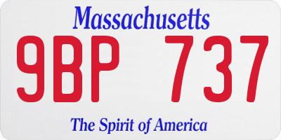 MA license plate 9BP737