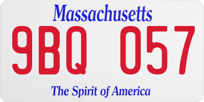 MA license plate 9BQ057