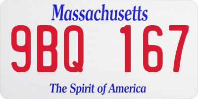 MA license plate 9BQ167