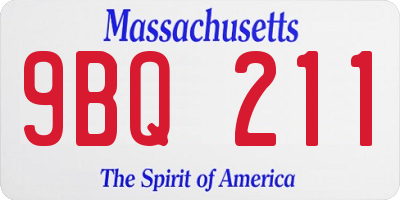 MA license plate 9BQ211
