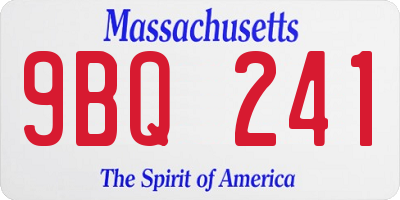 MA license plate 9BQ241
